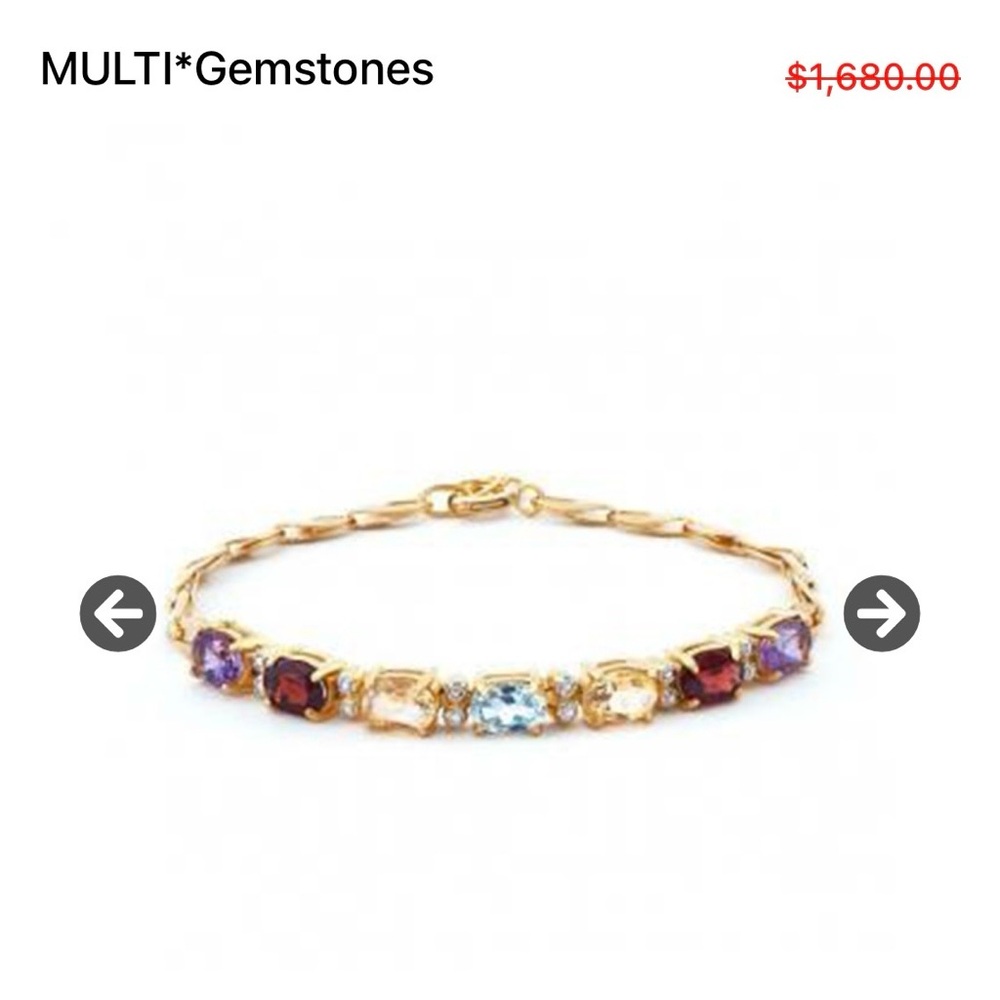 Elegant Multi-Gemstone Gold Bracelet